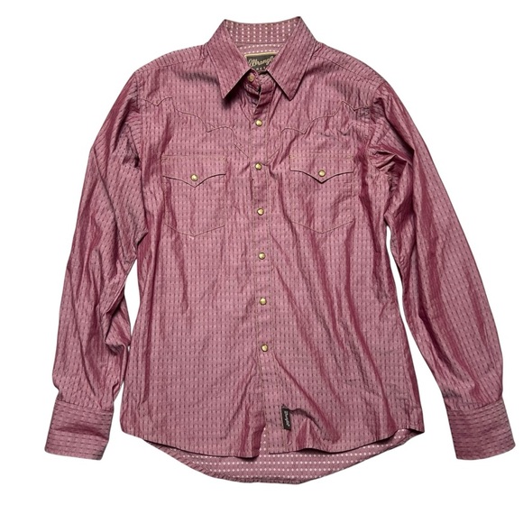 Wrangler Retro Pearl Snap Western Shirt Dusty Rose Size Medium - Picture 1 of 7